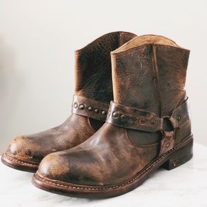 Weathered-style Brown Ankle Boots